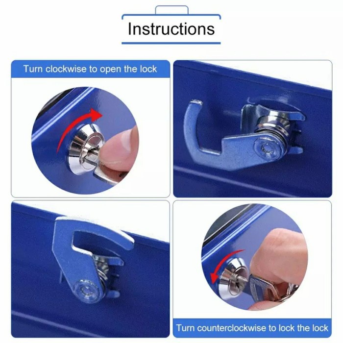 [dellacell] - Brankas Mini Cash Box Safety Brangkas Uang Kotak Key Lock 30x25x9cm