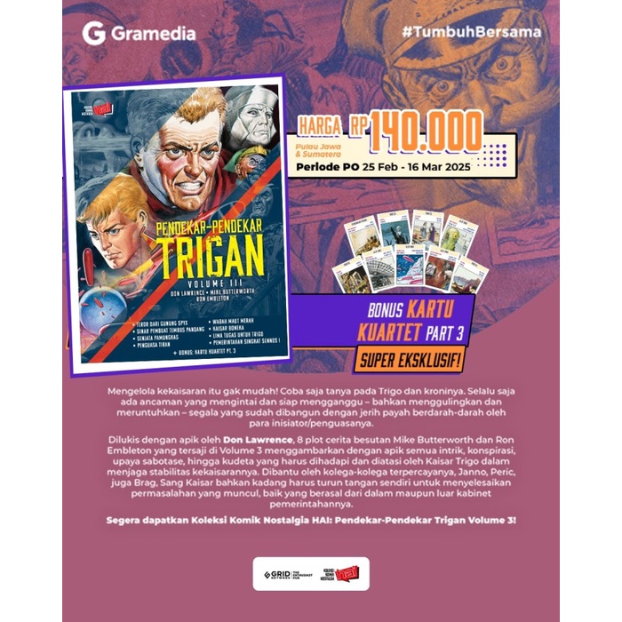 Tebaru Edisi Koleksi Komik Pendekar - Pendekar Trigan 3 by Hai Berkualitas