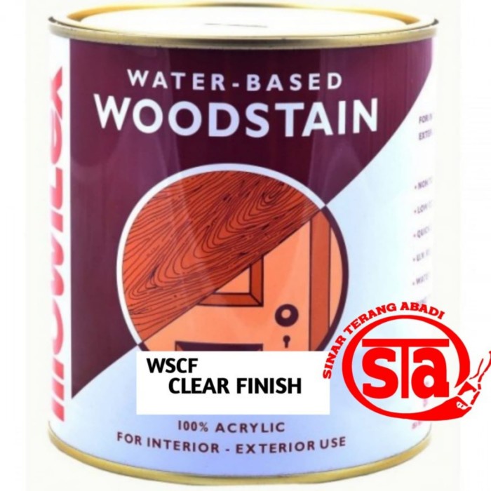 Ready Mowilex Water Based Woodstain (Pelitur Kayu Mowilex) Wscf Clear Finish