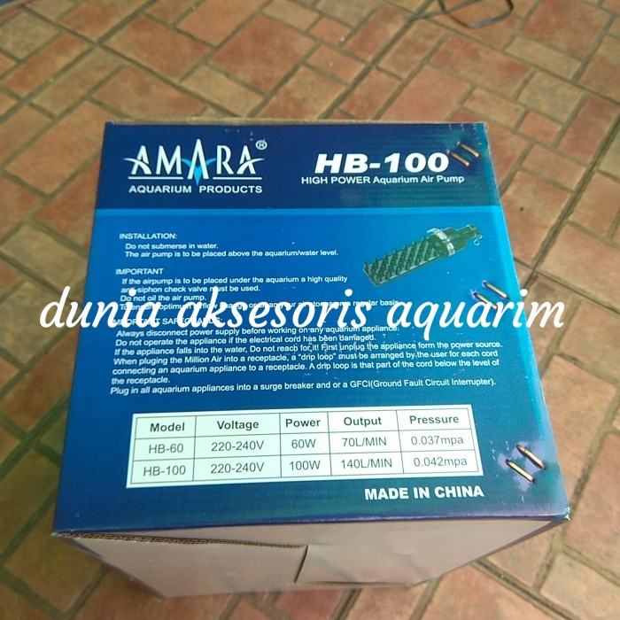 AMARA HB-100 HB100 AIR PUMP AIRPUMP AERATOR SEPERTI RESUN LP 100 Cuci GUdang
