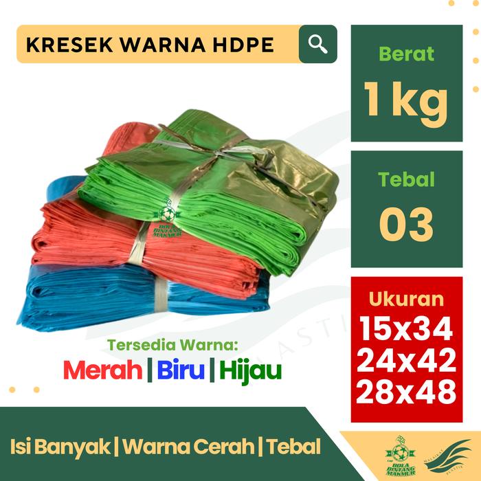 TERLENGKAP Kantong Plastik Kresek Warna HD 1kg Kresek Warna Merah Biru Hijau 15 21 24 28