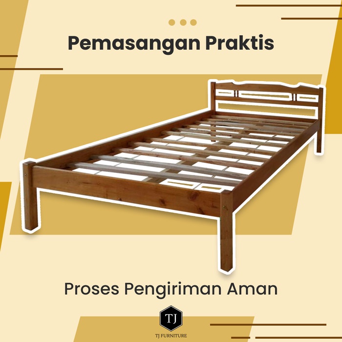 Double Bed/Tempat Tidur Kayu/Ranjang Kayu No.2 Uk 160X200Cm Murah