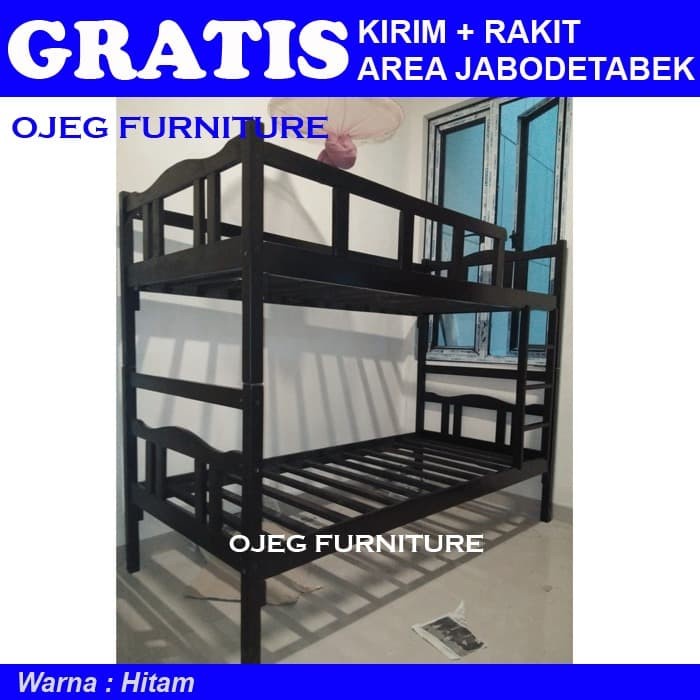 Ranjang Susun Tingkat Kayu - Tempat Tidur Tingkat 100x200 Bunkbed