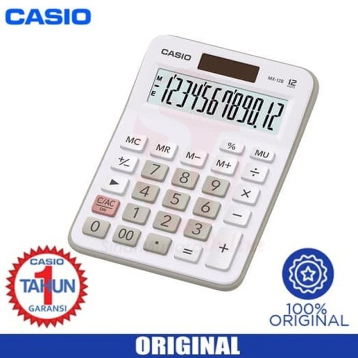 

KALKULATOR CASIO MX 12B 12 DIGIT - WHITE [TERBARU[TERLARIS[ORIGINAL[ASLI]