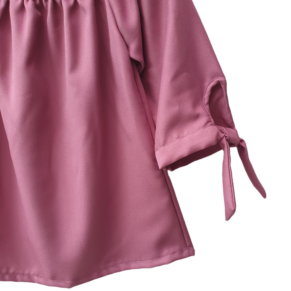 REAL PICT - Blus wanita / atasan wanita / Blus Sabrina Polos FLASH SALE