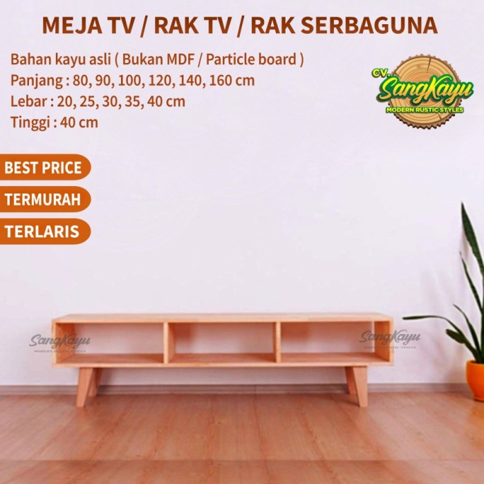PREMIUM Meja tv minimalis modern murah rak tv rak serbaguna tv stand kayu asli