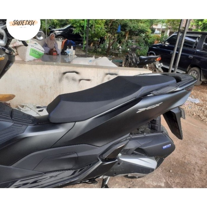 PROMO JOK ANTI JINJIT MOTOR PCX 150/160 POLOS HITAM JOK SLIM PCX SET TINGGAL PASANG