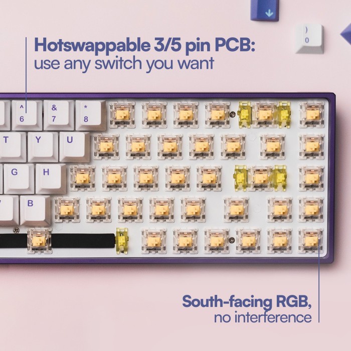 HOT SALE VOYAGER68 Lightyear Edition CNC Alu South Facing Mechanical Keyboard