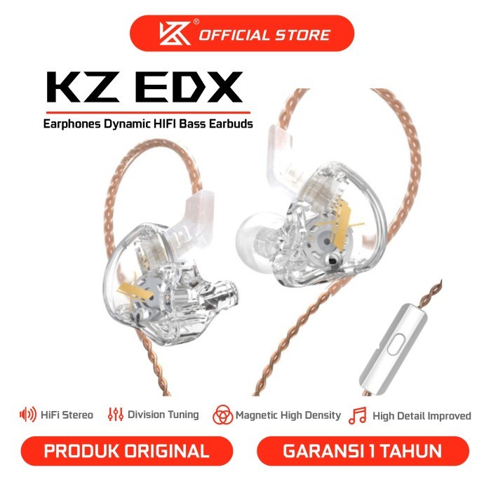 KZ EDX Earphones Dynamic HIFI Bass Earbuds In Ear Monitor