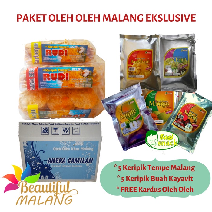 

Wdo - Paket Hemat A Oleh Oleh Malang 5 Kripik Buah Kayavit 5 Keripik Tempe