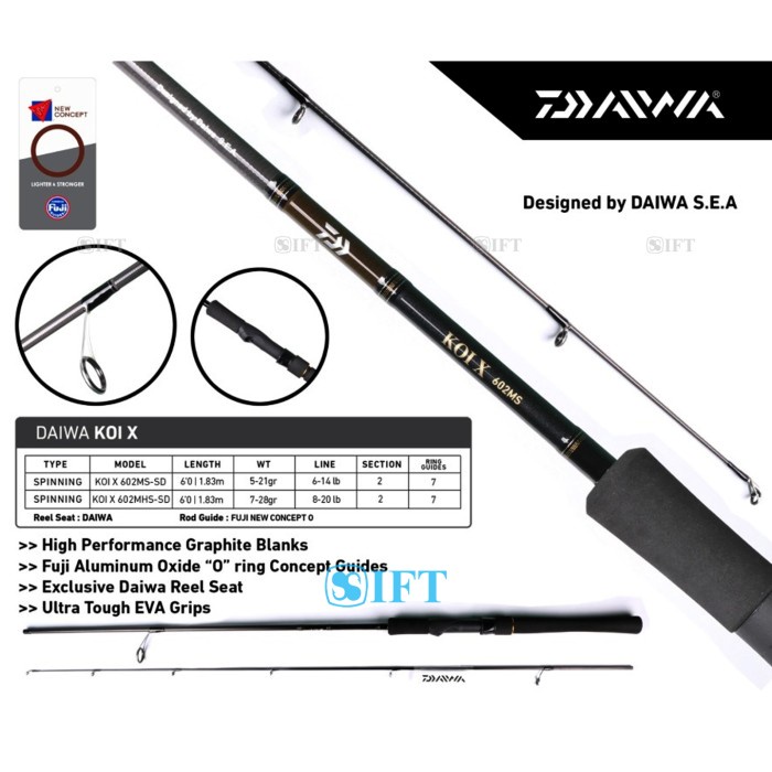 Joran DAIWA KOI X Fuji Guides Galapung Mas Galatama Lele Bawal IFT