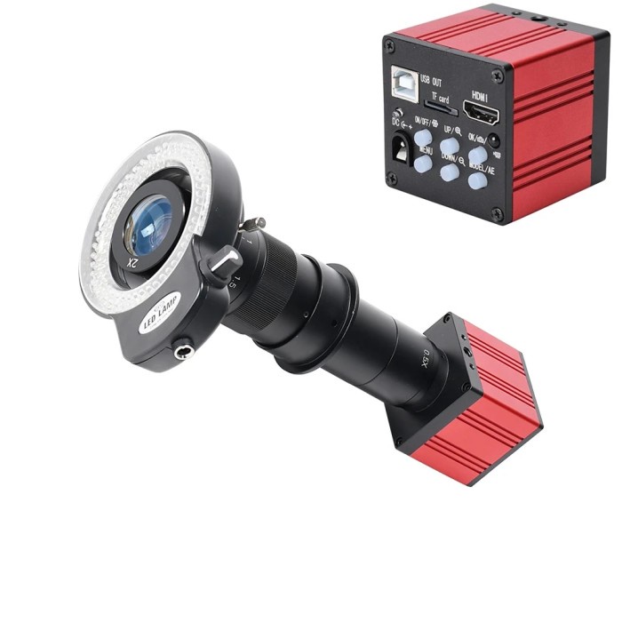 51MP FHD 60FPS Microscope Camera 180X C-Mount Lens HDMI USB