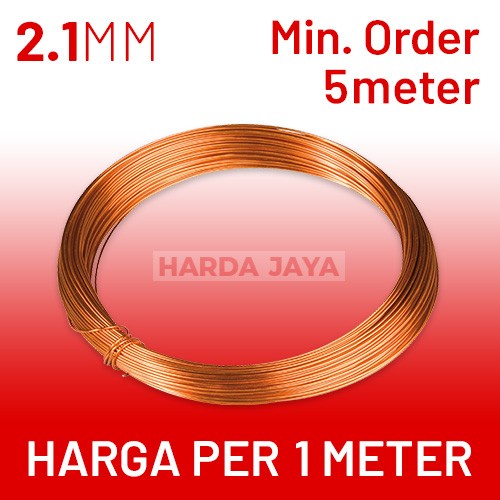 KAWAT EMAIL TEMBAGA 2.1MM PER 1METER - METERAN 2,1 MM PER 1M