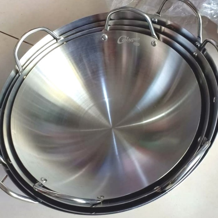 WAJAN STAINLESS / kual Calypso Ukuran 60 Cm Wajan Calypso Penggorengan