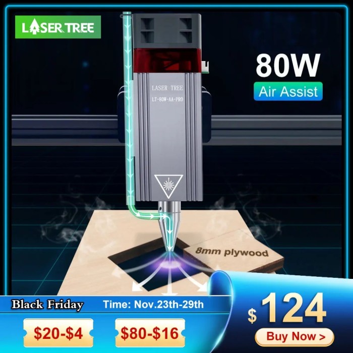 LASER TREE 20W 40W 80W Laser Module 450nm Laser Head Blue Laser for