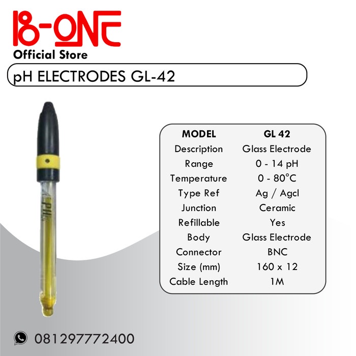 TERLARIS pH Meter Elektroda GL42 - Glass Electrode