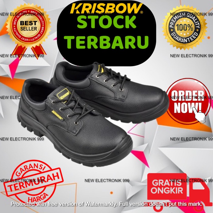 Berkualitas Krisbow Sepatu Pengaman Maxi 4In Hitam Safety Shoes Maxi 4In