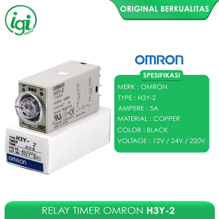 NEW TIMER DELAY RELLAY H3Y H3Y-2 DPDT RELAY H3Y2 OMRON ORIGINAL QUALITY