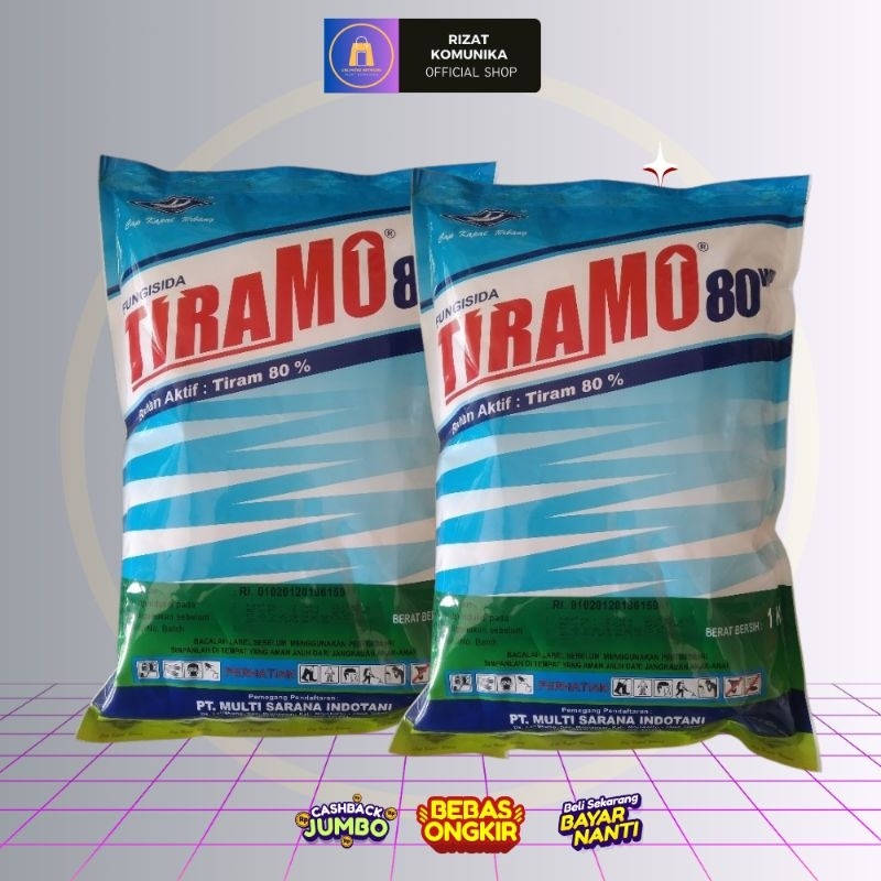 Terbatas TIRAMO 80WP fungisida bahan aktif thiram kemasan 1kg Limited Edition