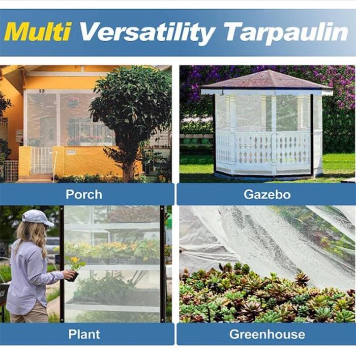 PREMIUM Kanvas Pe Plastik Pvc Tahan Air Film Tahan Hujan Terpal Transparan/Kain Uv Tenda Tahan Hujan