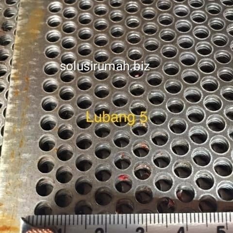 PREMIUM PLAT LUBANG BESI T08MM HOLE 5MM POTONGAN PER10CM PERFORATED custom