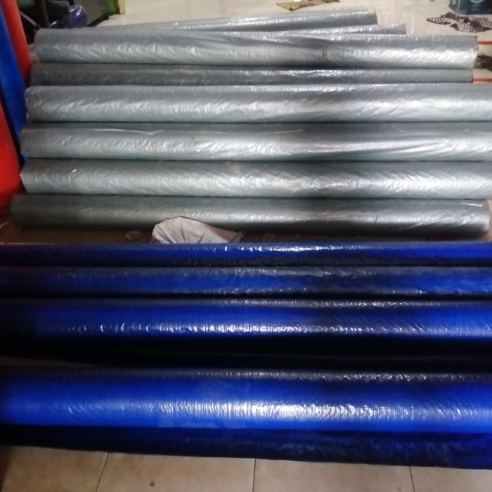 PREMIUM Terpal Plastik A5 Biru-Silver Roll 2x100 Meter