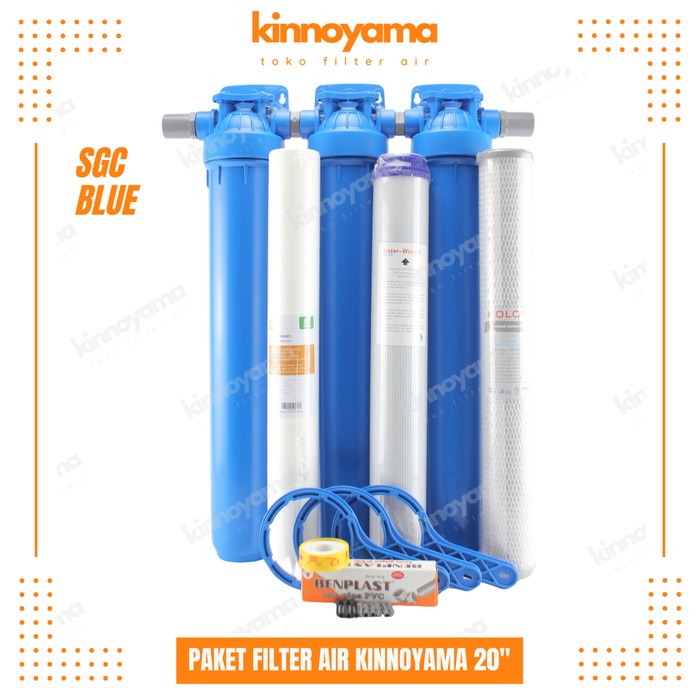 Paket Housing Filter Air Sumur Bor 20 Inci 3 Tabung / Saringan Air Toren PDAM Keruh Bau Berpasir