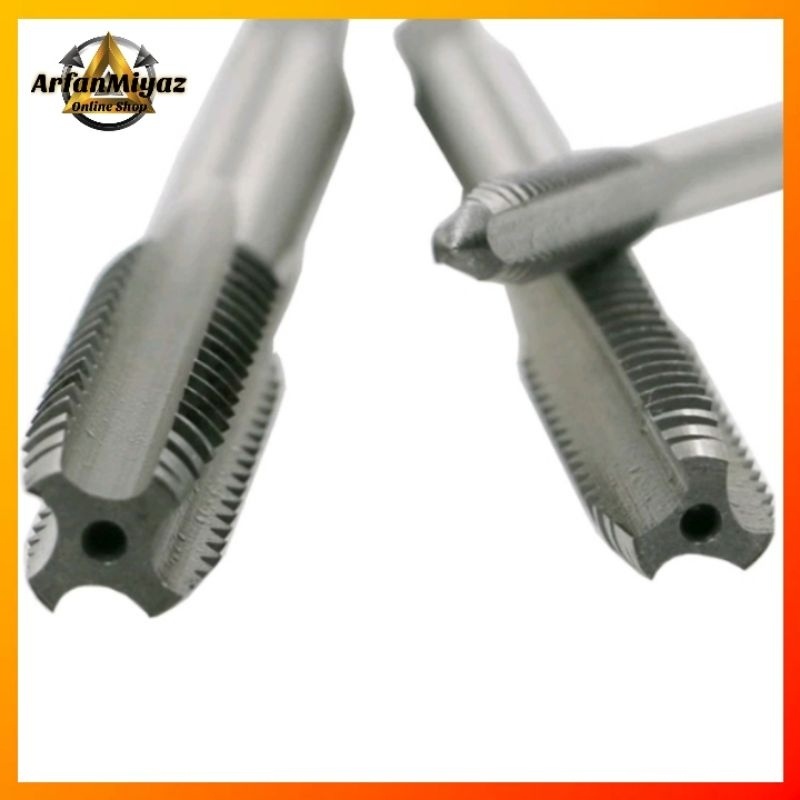 HJK Mata Tap Set 8pcs Lengkap Gagang Stang Handle Alat Senai Pembuat Ulir Drat Dalam Hand Tap Bor