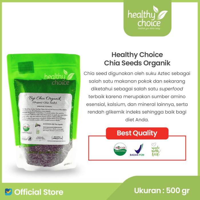 

BARANG TERLARIS Healthy Choice Chia Seeds Organik 500 gr