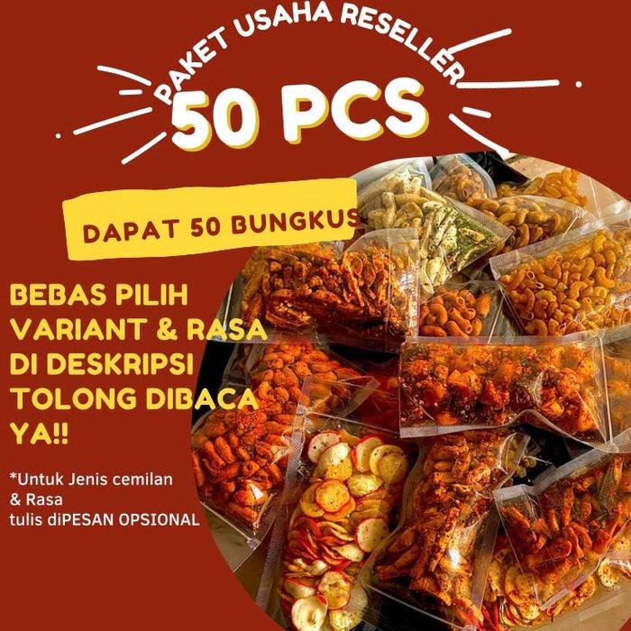 

BARANG TERLARIS 50 BUNGKUS CEMILAN ukuran 50gram BEBAS PILIH +FREE PACKING KARDUS&BUBBLEWRAP (Kalau