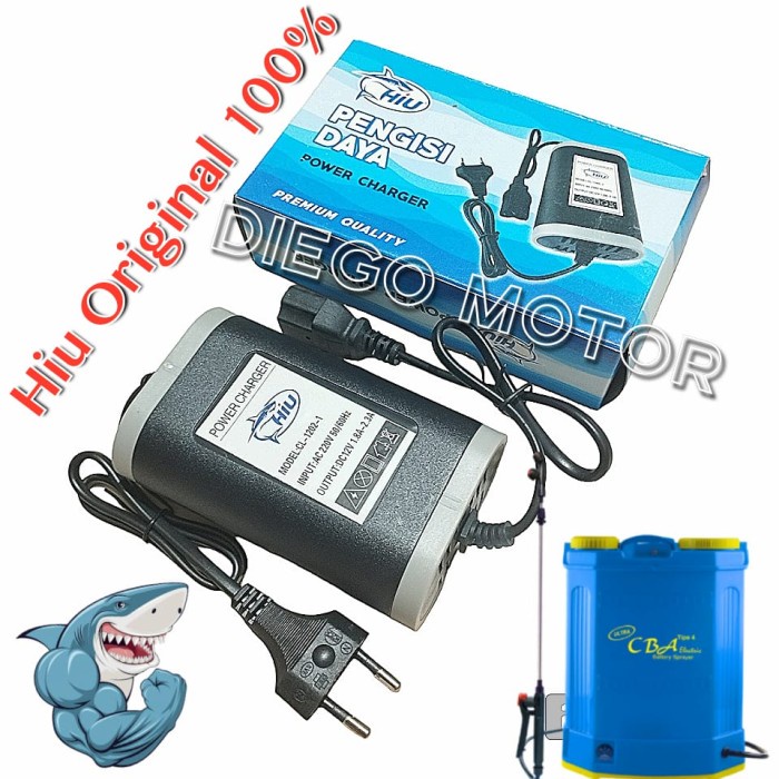 JTTOP" CHARGER CAS BATERAI POMPA HAMA ELEKTRIK AKI CBA DC 12V