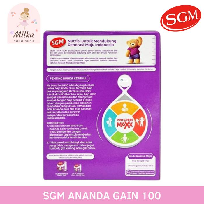 Barang Terlaris Sgm Ananda Gain 100 400 Gram Susu Formula Bayi Anak Pertumbuhan 0-12 Bulan Gain 100