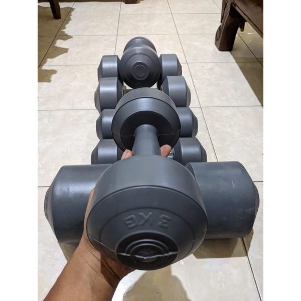 DISKON BARBEL DUMBEL 3KG ALAT FITNES