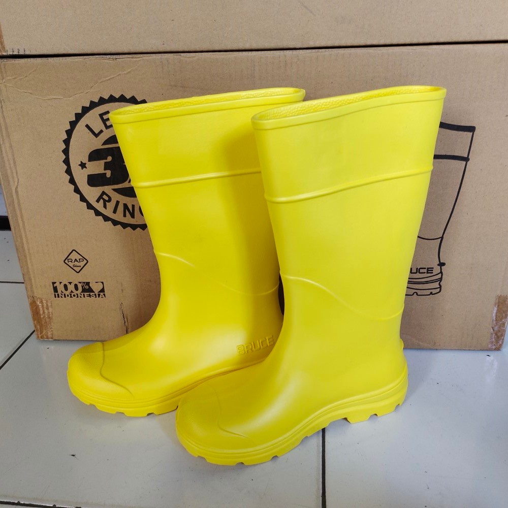 BEST SELLER SEPATU BOOTS HUJAN MERK BRUCE BOOTS UNTUK PRIA WANITA BAHAN KARET ANTI AIR ANTI SLIP