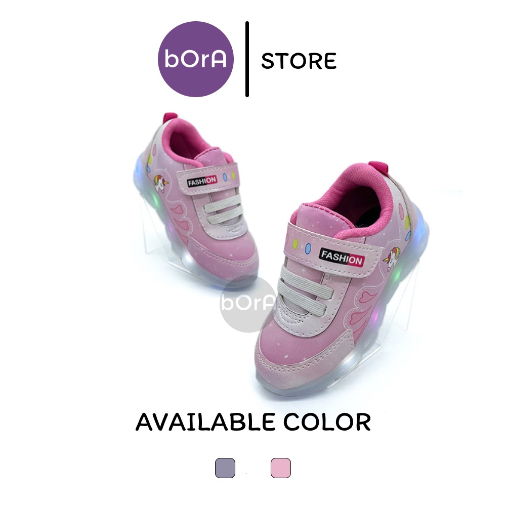 FREE ONGKIR SEPATU SNEAKERS LED UNICORN ANAK PEREMPUAN MODEL TERBARU