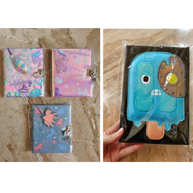 

Smiggle Notebook Lock Unicorn Butterfly Icecream / Diary Journal