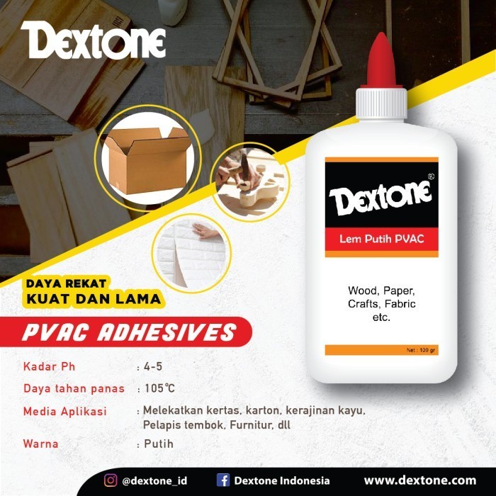 

Lem Putih Dextone PVAC 100 Gr