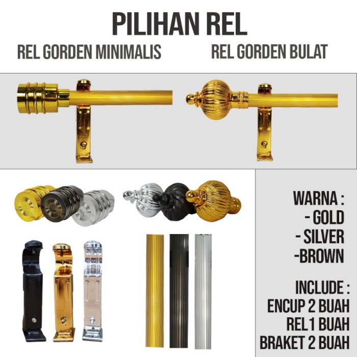 Rel Gorden Minimalis Full Set Tiang Penyangga Korden - Rel Minimalis Promo