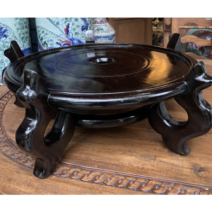 Dudukan pot jumbo 50cm tatakan guci meja kayu jati PREMIUM tebal 5cm