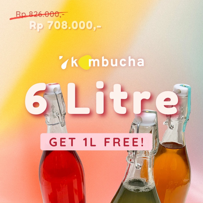 

[BUNDLE LEBIH MURAH] 6L free 1L Kombucha Probiotic Tea by Seven