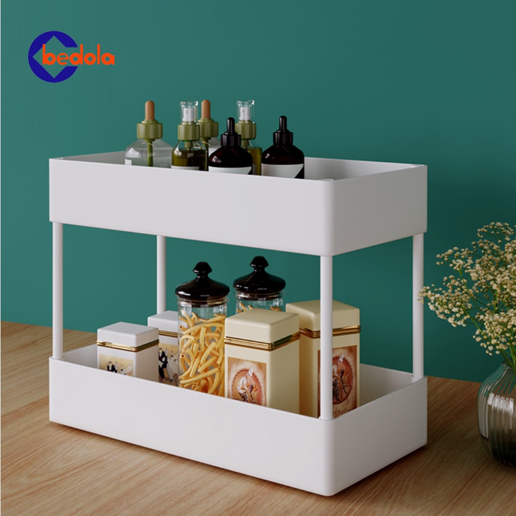 Bedola square rak dapur rak skincare rak kosmetik rak 2 susun