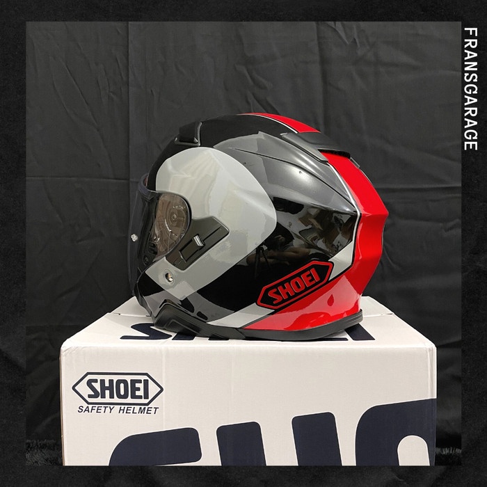 HELM SHOEI JCRUISE HALF FACE MERAH ABU REPLIKA 1:1 MIRROR