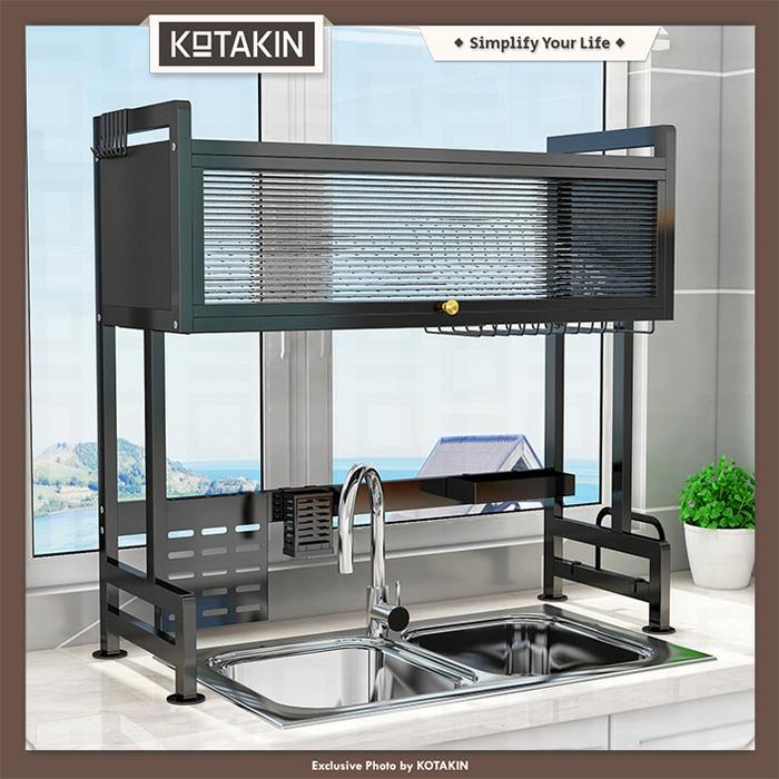 Rak Piring Wastafel Penutup Rak Dapur Cuci Piring Stainless Steel Ukuran 75 CM Serbaguna