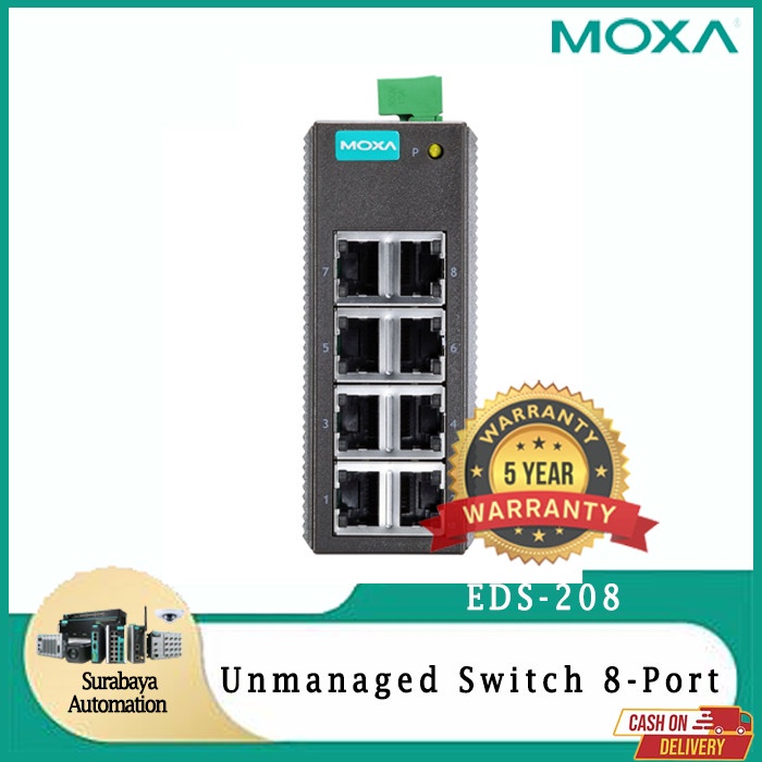 MOXA EDS-208 8-Port Entry Level Unmanaged Ethernet Swites