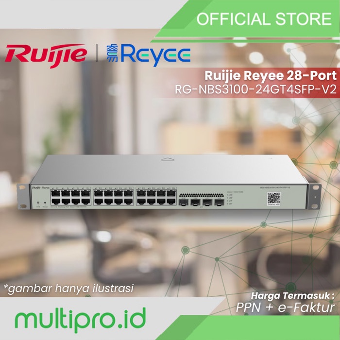 RG-NBS3100-24GT4SFP-V2 28-Port Gigabit Layer 2 Cloud Managed