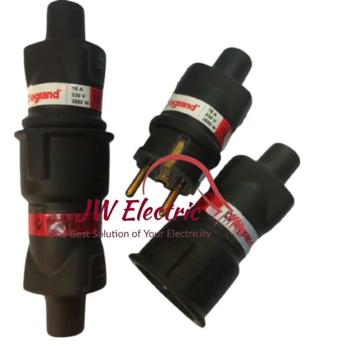 Steker Karet + Kontra Steker Legrand 2 Pin 16A IP44 Waterproof