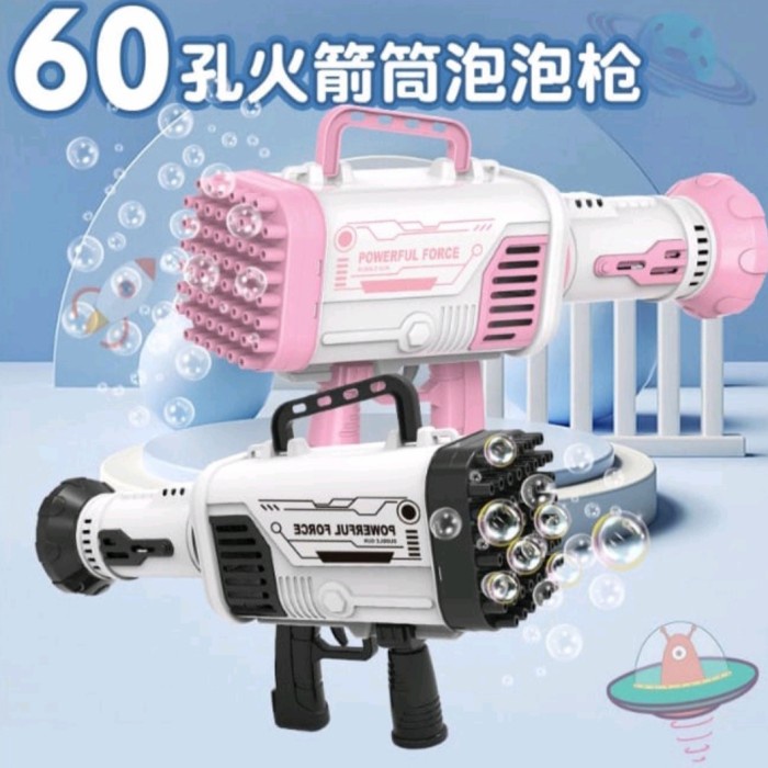 Mainan Anak Pistol Bubble Bazooka 60 Lubang ~ Bazooka Bubble Gun