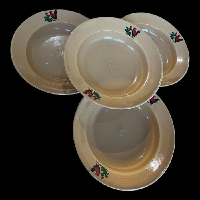 PIRING MAKAN AYAM JAGO PUTIH PLASTIK 12 PCS 1 LUSIN KITCHENWARE