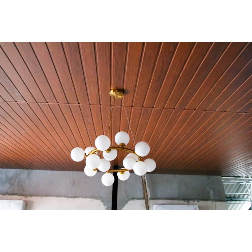 Hjk Plafon Pvc Motif Serat Kayu Coklat Doff Alfafon