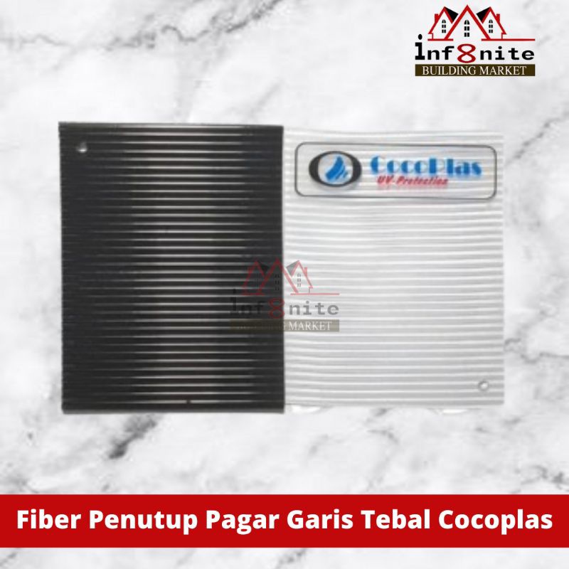 Hjk Fiber Penutup Pagar Pager Garis Tebal 0.8 mm Putih Coklat Per 50 Cm